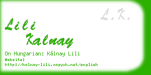 lili kalnay business card