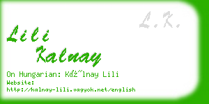 lili kalnay business card